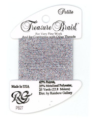 PB27 Metallized Thread Treasure Braid Petite Rainbow Gallery Ice Pastels