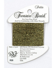 Нитка металізована Treasure Braid Petite Rainbow Gallery PB30, Чорне Золото