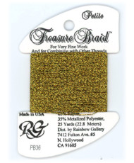 PB36 Metallized Thread Treasure Braid Petite Rainbow Gallery Dark Antique Gold