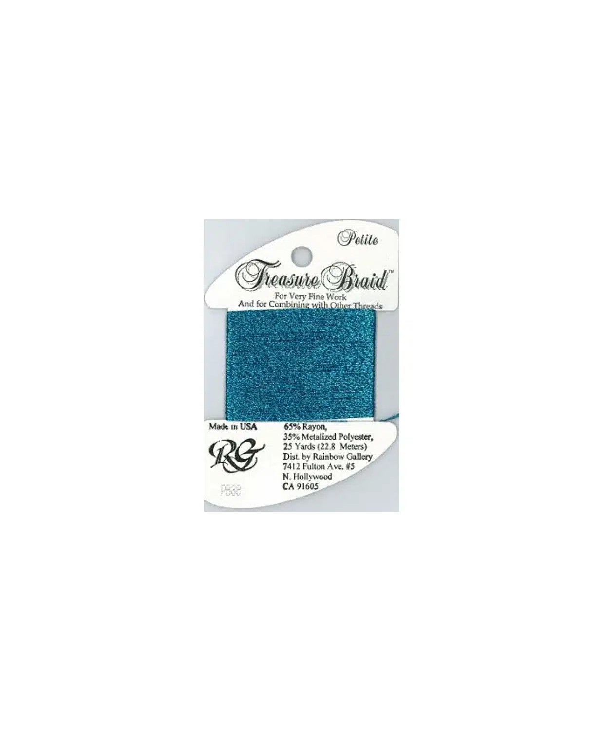 PB38 Metallized Thread Treasure Braid Petite Rainbow Gallery Azure Blue