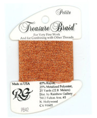 Нитка металізована Treasure Braid Petite Rainbow Gallery PB42, Помаранчева Осінь