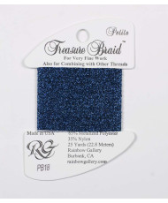 PB18 Metallized Thread Treasure Braid Petite Rainbow Gallery Midnight Blue