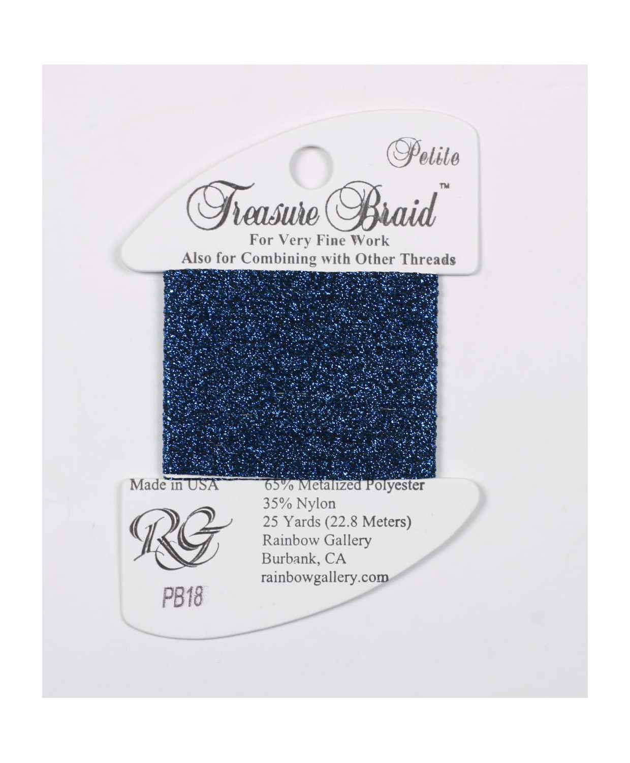 PB18 Metallized Thread Treasure Braid Petite Rainbow Gallery Midnight Blue