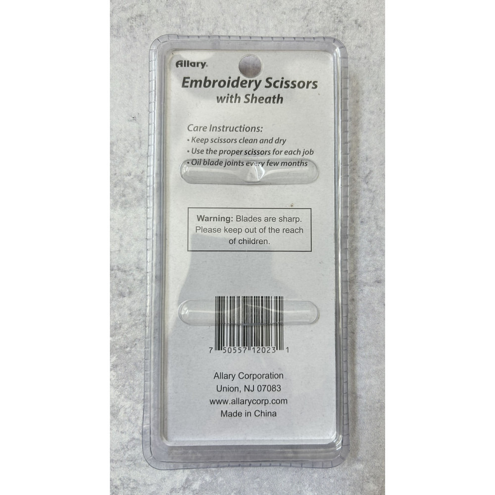 Allary Embroidery Scissors with Sheath 120-23 – 3.75 inch