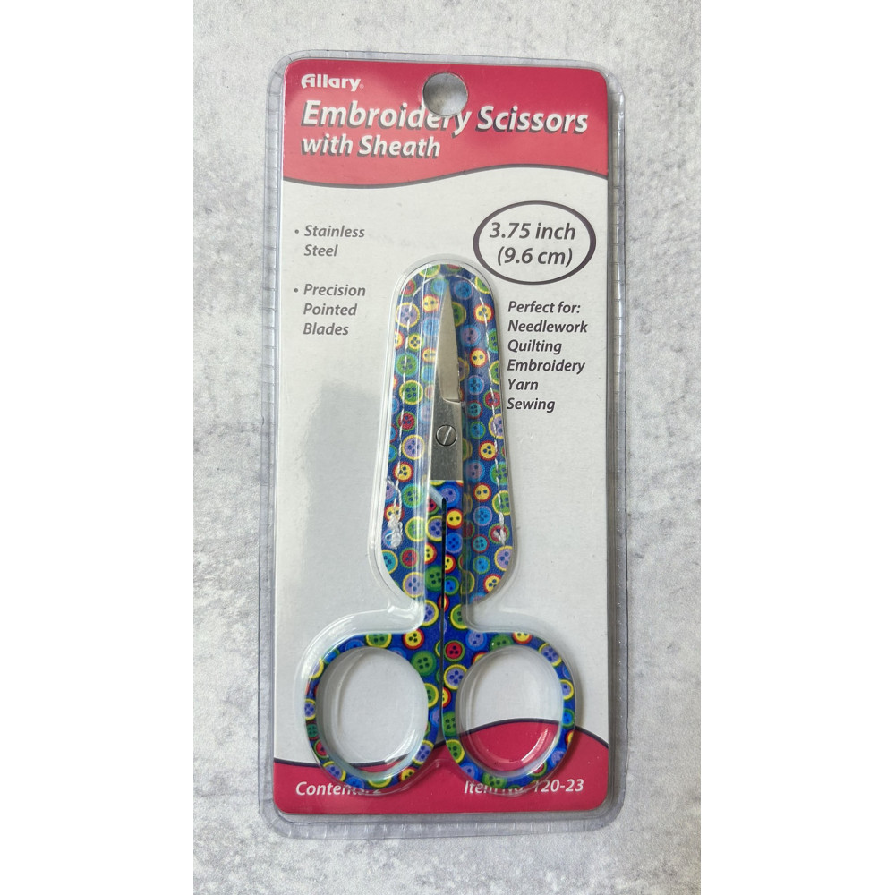 Allary Embroidery Scissors with Sheath 120-23 – 3.75 inch Allary Embroidery Scissors with Sheath 120-23 – 3.75 inch