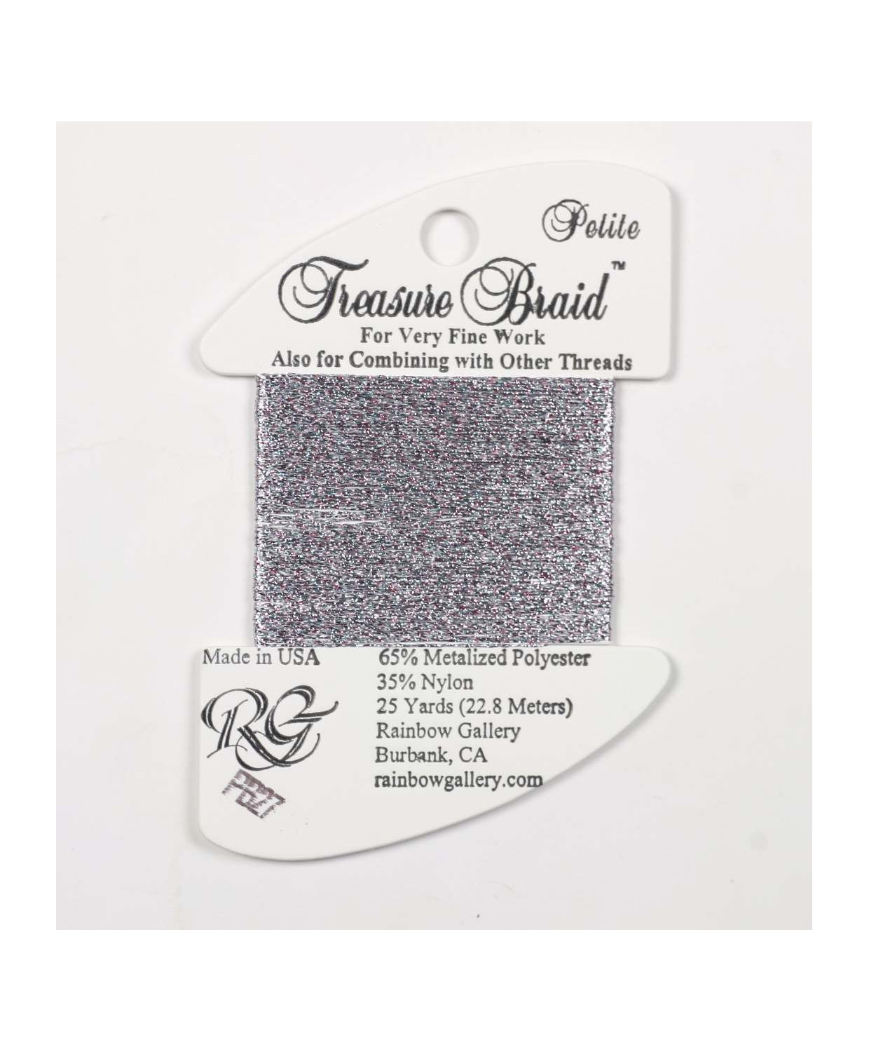 PB27 Metallized Thread Treasure Braid Petite Rainbow Gallery Ice Pastels