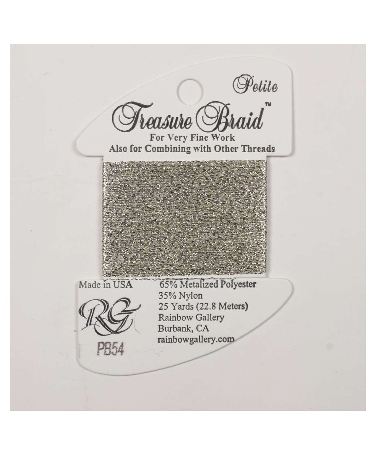 PB54 Metallized Thread Treasure Braid Petite Rainbow Gallery Vatican Gold