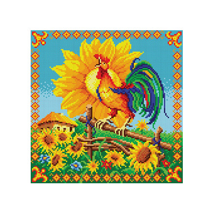 Partial bead embroidery kit Rooster Art-Lar BIS 8814