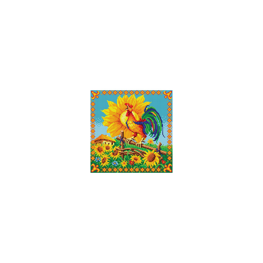 Partial bead embroidery kit Rooster Art-Lar BIS 8814