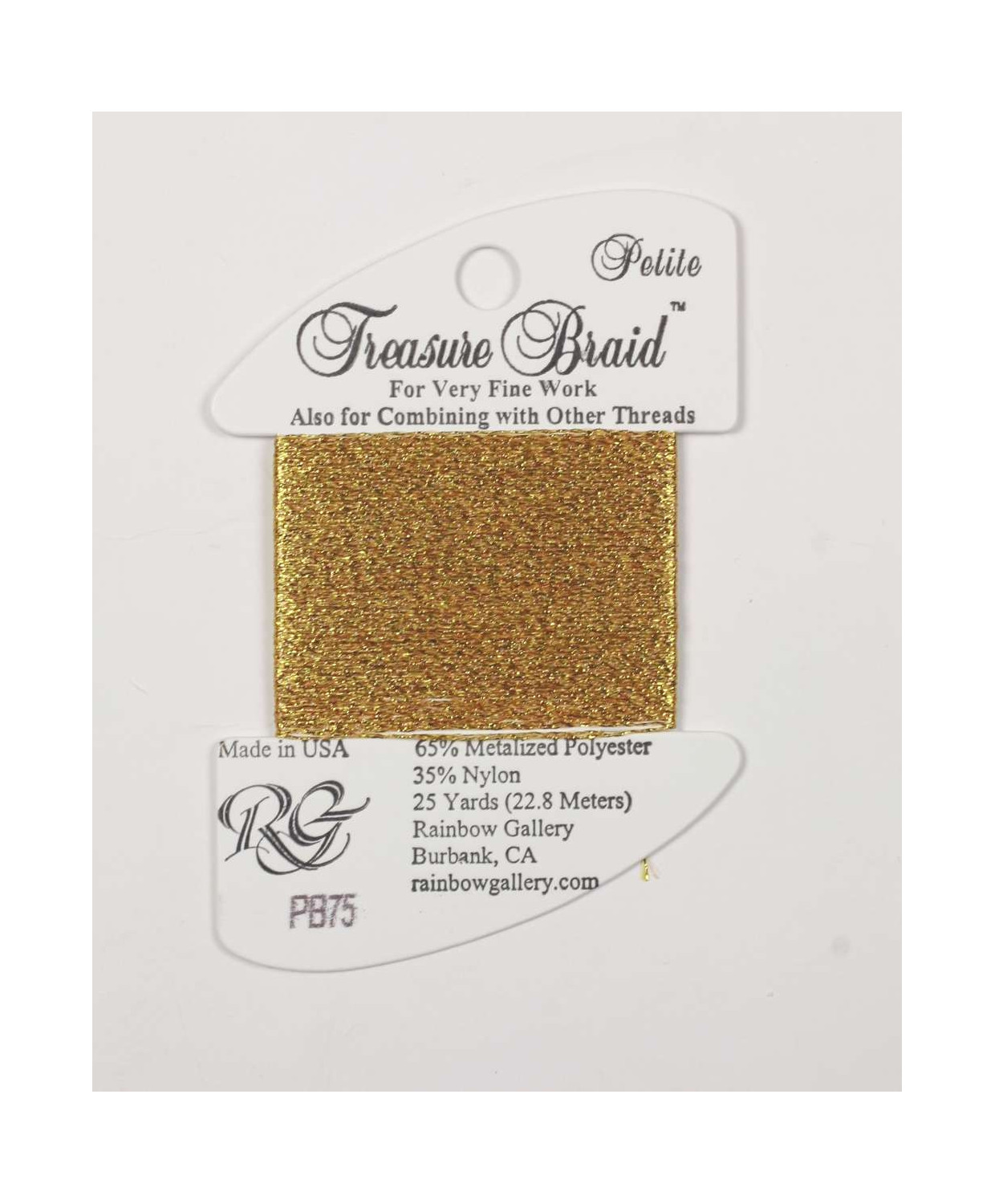 PB75 Metallized Thread Treasure Braid Petite Rainbow Gallery Awesome Gold