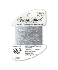 PH02 Metallized Thread Treasure Braid Petite High Gloss Rainbow Gallery, Silver