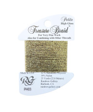 PH03 Metallized Thread Treasure Braid Petite High Gloss Rainbow Gallery, Yellow Gold