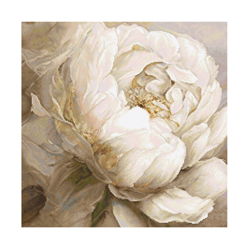 Counted Cross Stitch Kit, White Peony,  LETISTITCH L8083