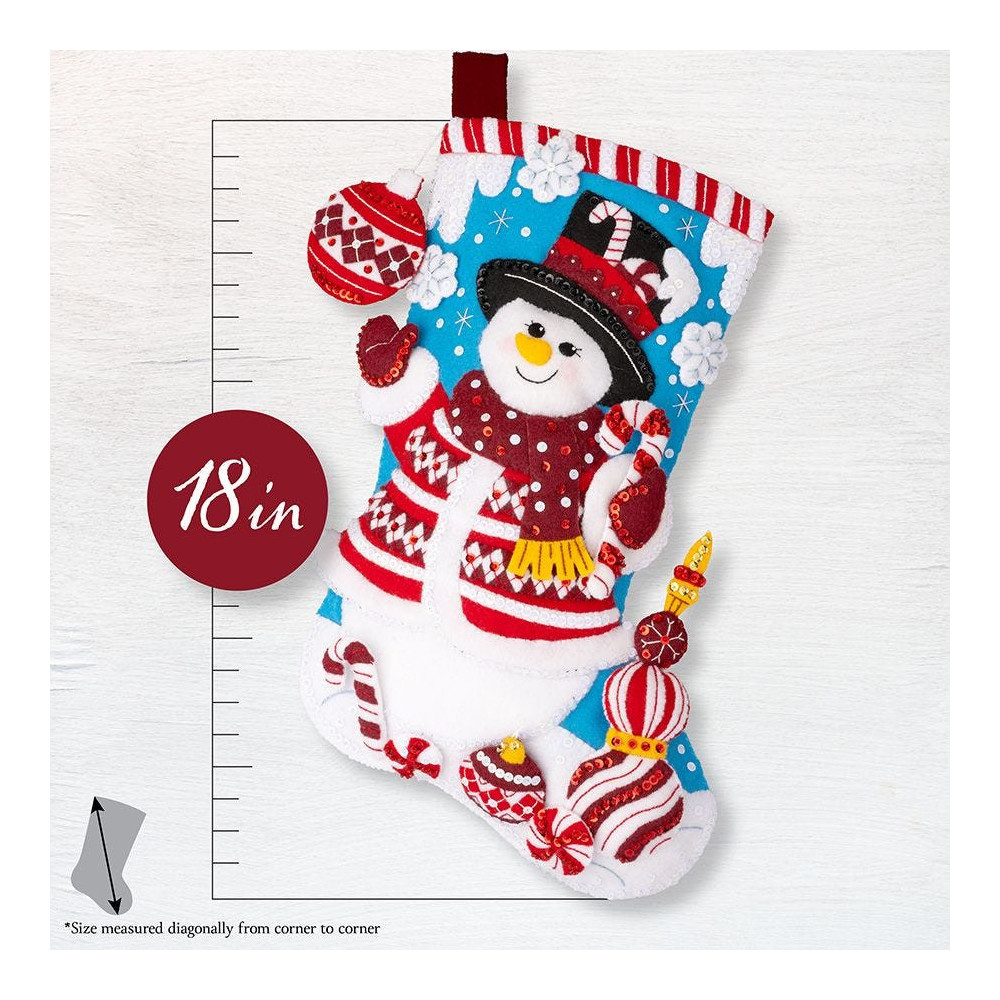 Felt applique kit Bucilla ® Seasonal - Felt - Stocking Kits - Peppermint Snowman - 89610E