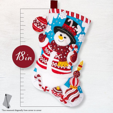 Felt applique kit Bucilla ® Seasonal - Felt - Stocking Kits - Peppermint Snowman - 89610E