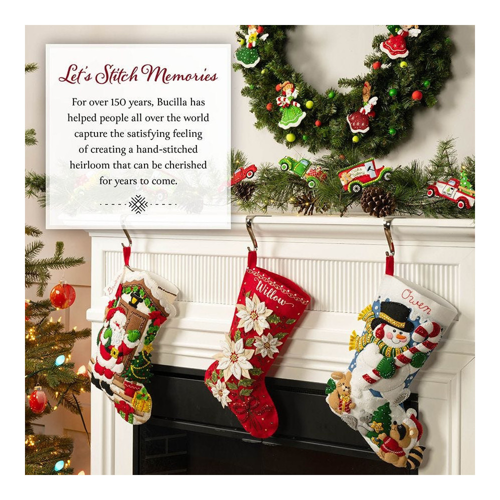 Felt applique kit Bucilla ® Seasonal - Felt - Stocking Kits - Peppermint Snowman - 89610E