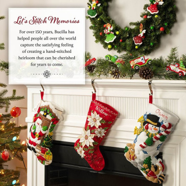 Felt applique kit Bucilla ® Seasonal - Felt - Stocking Kits - Peppermint Snowman - 89610E