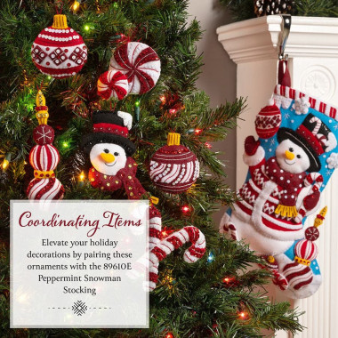 Felt applique kit Bucilla ® Seasonal - Felt - Stocking Kits - Peppermint Snowman - 89610E