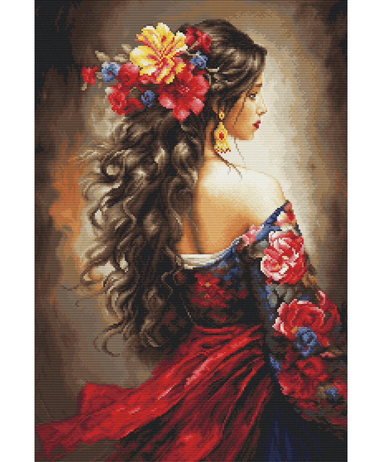 Cross Stitch Kit Luca-S GOLD - The Spanish Girl , B702