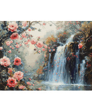 Cross Stitch Kit Luca-S GOLD - Crystalline Waterfall, B708