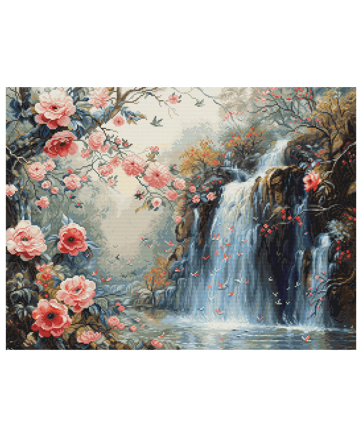 Cross Stitch Kit Luca-S GOLD - Crystalline Waterfall, B708