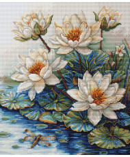 Cross Stitch Kit Luca-S - Lake With Water Lilies, B7039