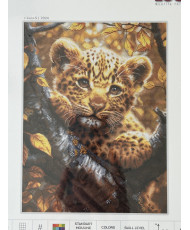 Cross Stitch Kit Luca-S GOLD - Leopard Cub at Sunrise, BU5068