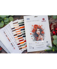 Cross Stitch Kit Luca-S - The Girl With Poppies , BU5063