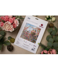 Cross Stitch Kit Luca-S Gold - Bicycle with Roses , BU5061