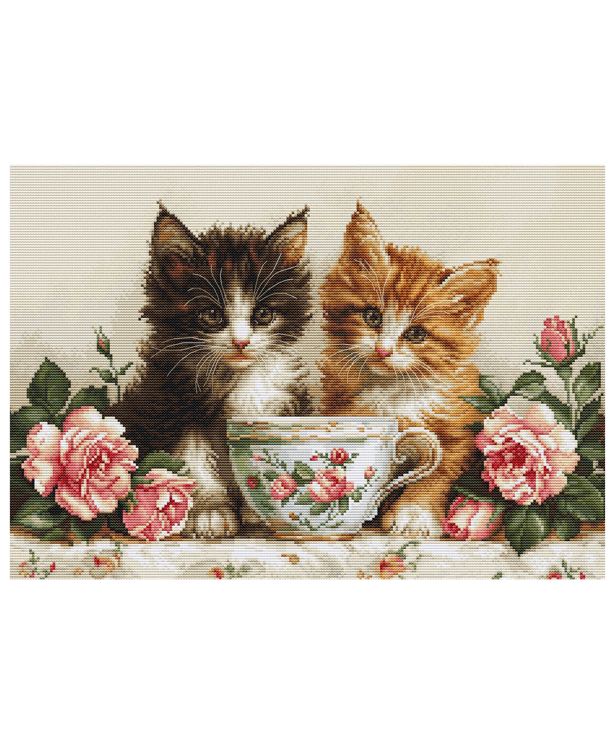 Cross Stitch Kit Luca-S GOLD - Morning of the Cats, BU5070