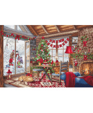 Cross-Stitch Kit Christmas Cabin, LETISTITCH L8105