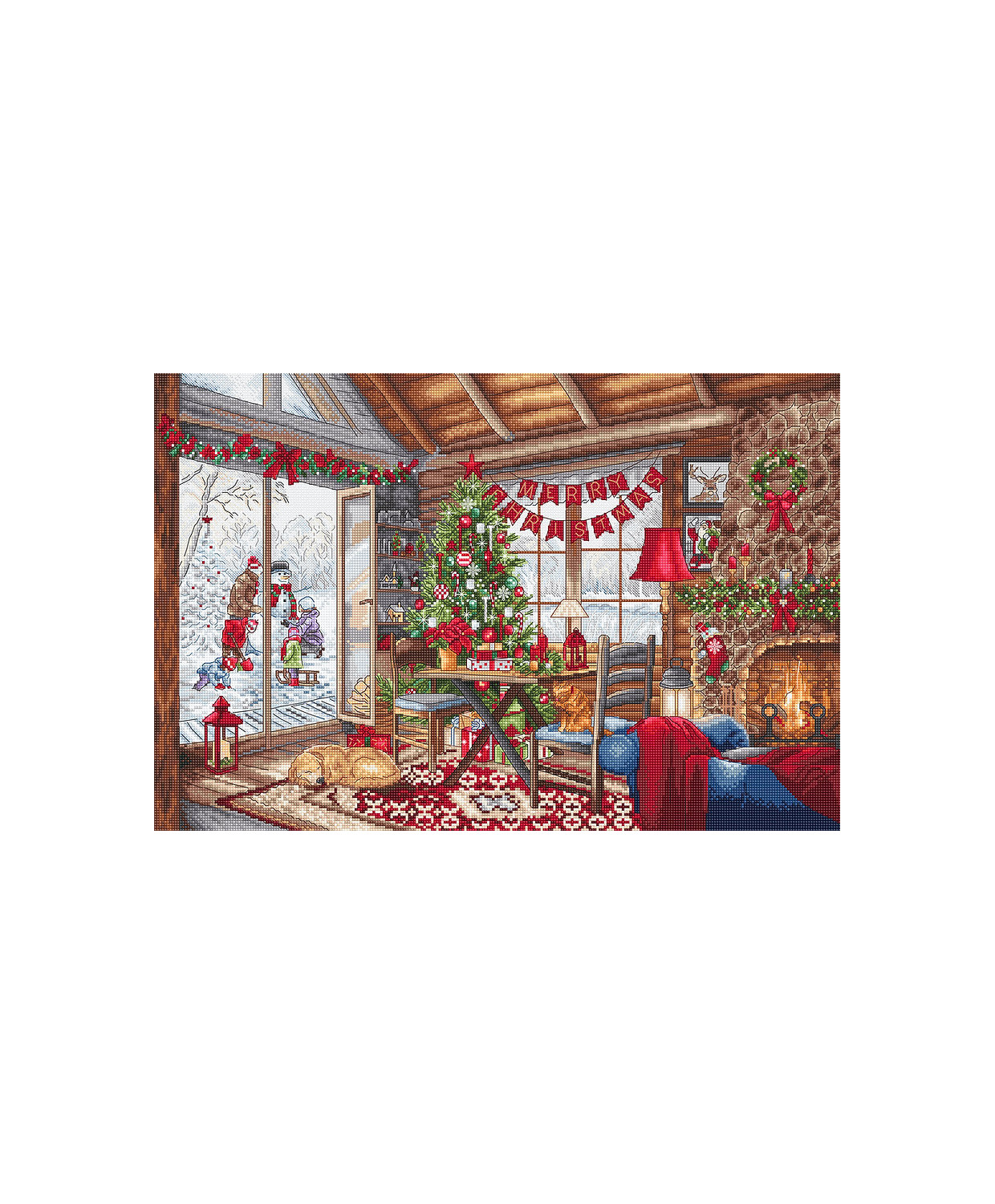 Cross-Stitch Kit Christmas Cabin, LETISTITCH L8105