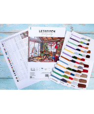 Cross-Stitch Kit Christmas Cabin, LETISTITCH L8105