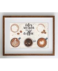 Cross Stitch Kit Letistitch Life’s too short for a bad coffee, L8097