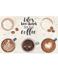 Cross Stitch Kit Letistitch Life’s too short for a bad coffee, L8097