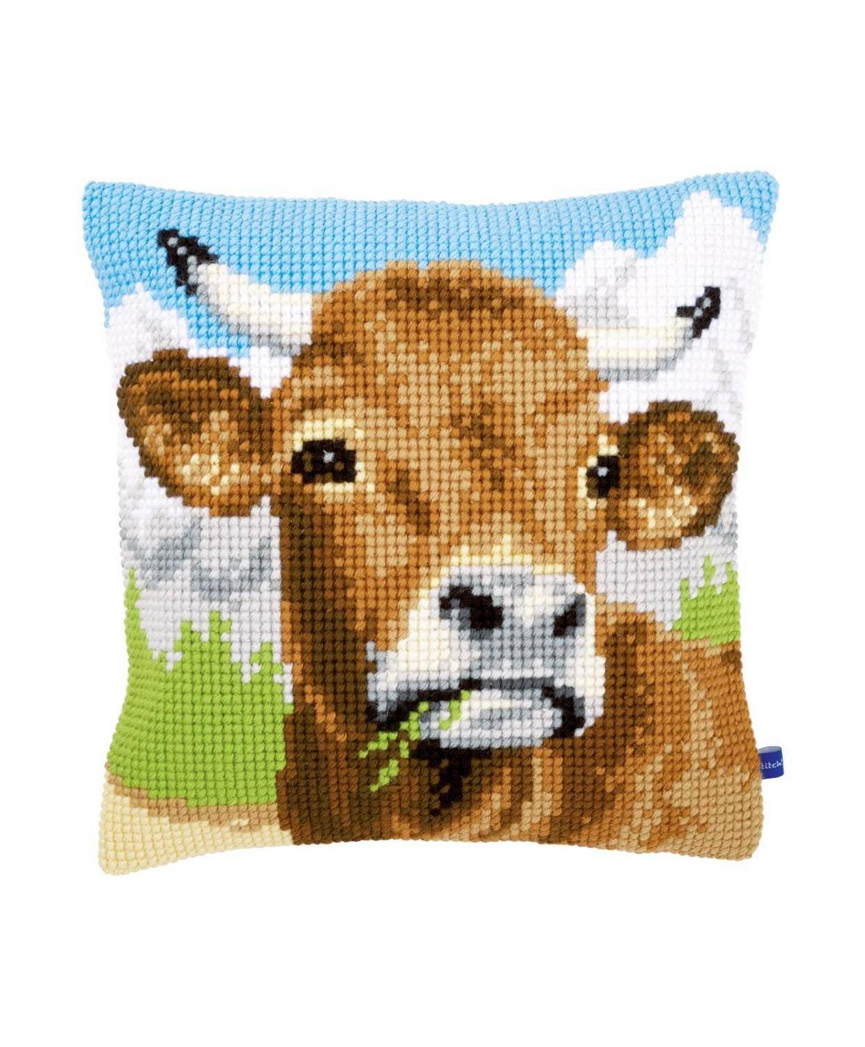 Pillow Embroidery Kit Cow, Vervaco PN-0148000