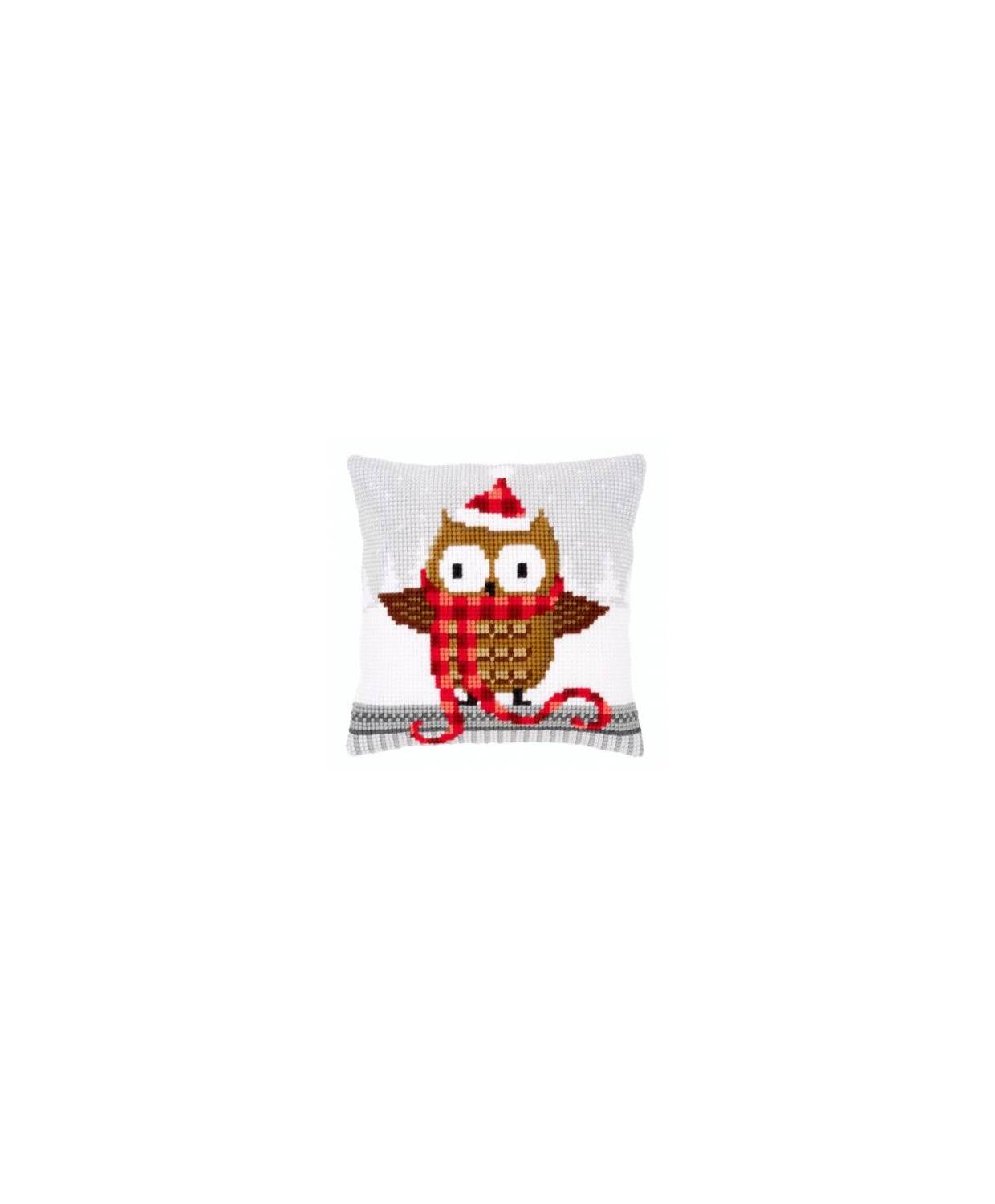 Pillow Embroidery Kit, Vervaсo PN-0149312 Owl in Santa Hat