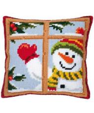 Pillow Embroidery Kit, Vervaсo PN-0008519 Happy Snowman