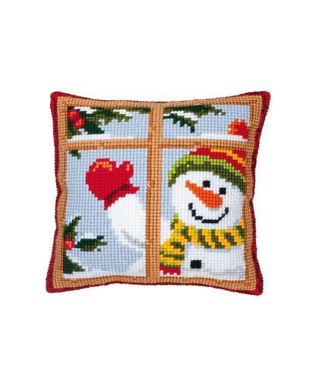 Pillow Embroidery Kit, Vervaсo PN-0008519 Happy Snowman