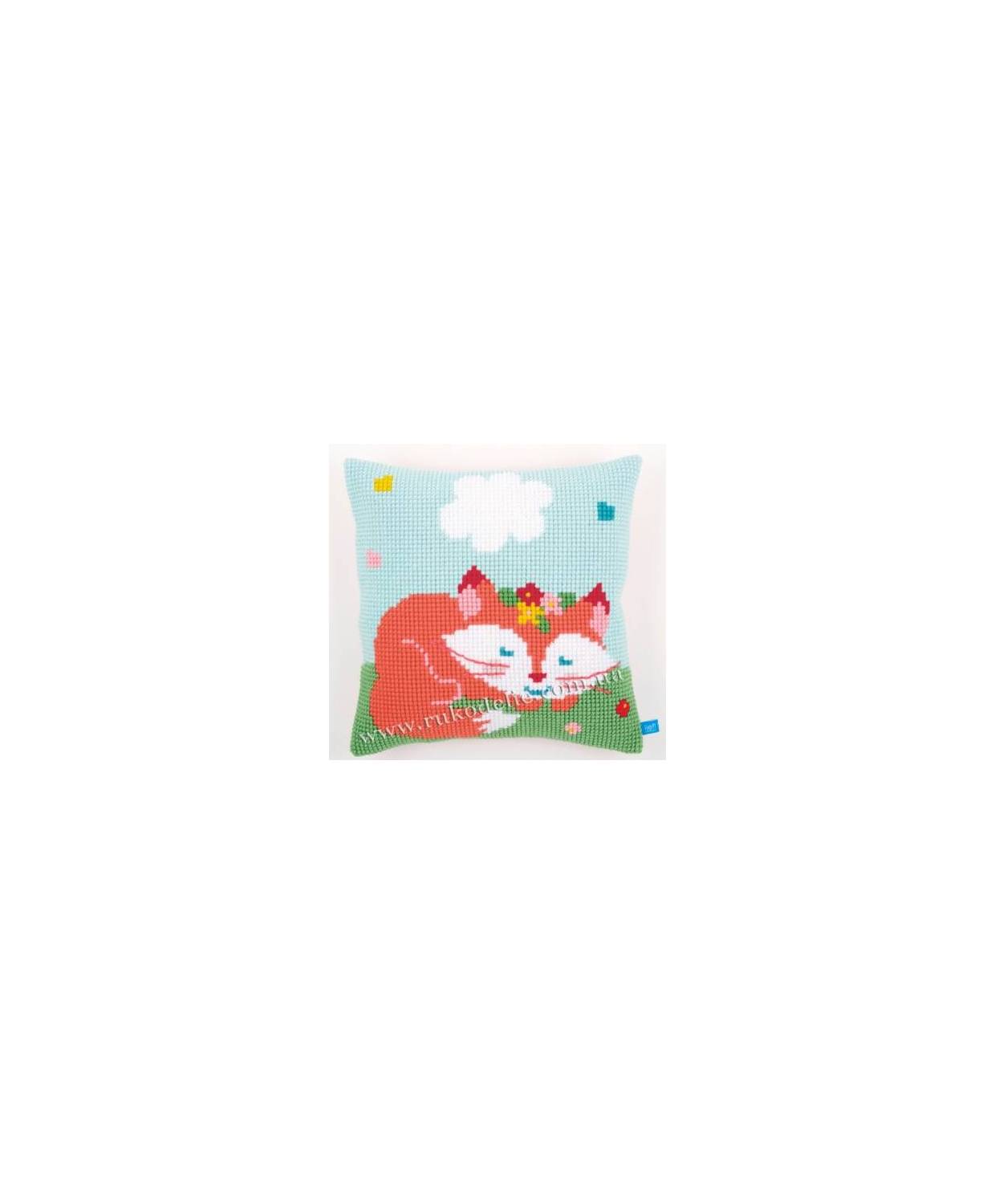 Pillow Embroidery Kit, Vervaсo PN-0155352 Sleeping Fox