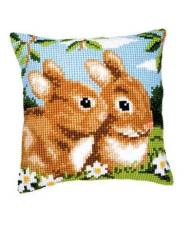 Pillow Embroidery Kit, Vervaсo PN-00008489 Rabbits