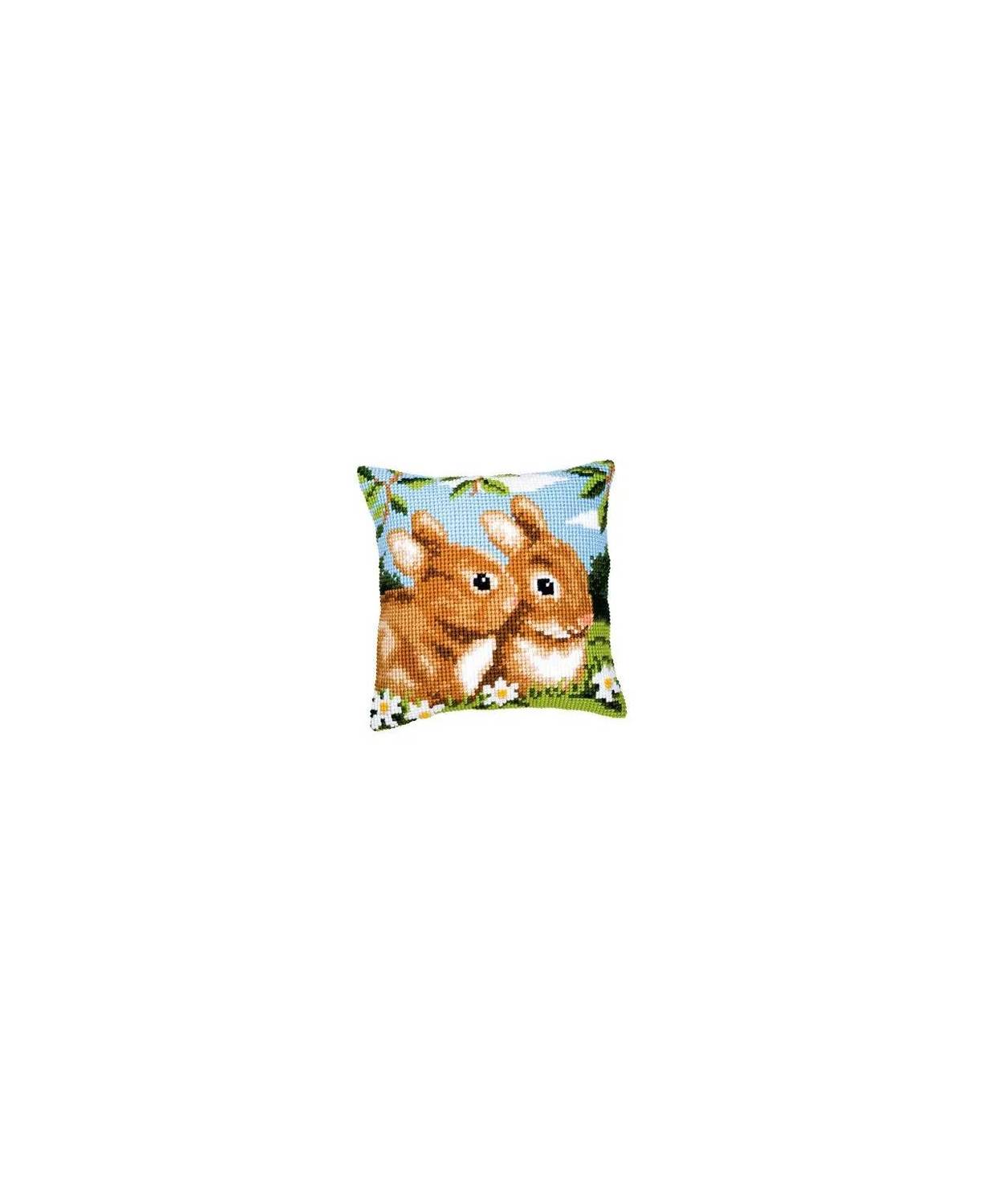 Pillow Embroidery Kit, Vervaсo PN-00008489 Rabbits