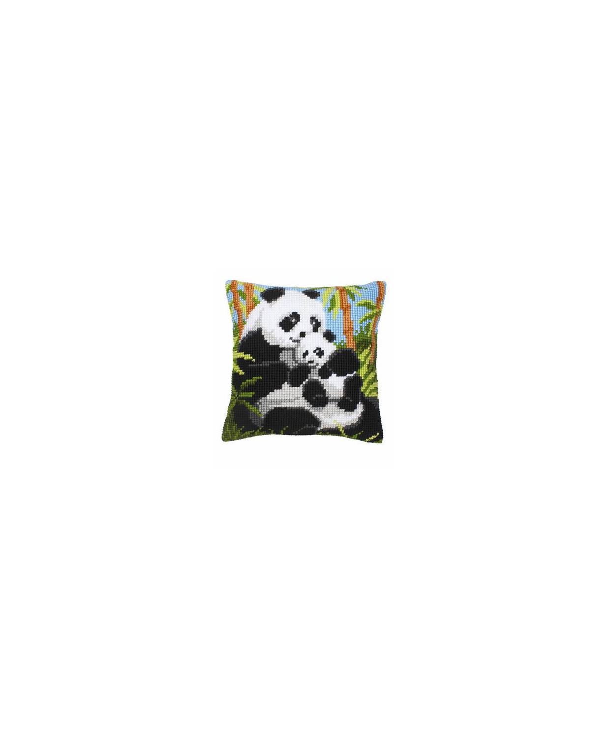 Pillow Embroidery Kit, Vervaсo PN-00008489 Panda Family