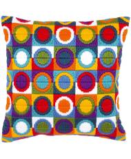 Pillow Embroidery Kit, Vervaсo PN-0021380 Long Stitch Multicolored Circles