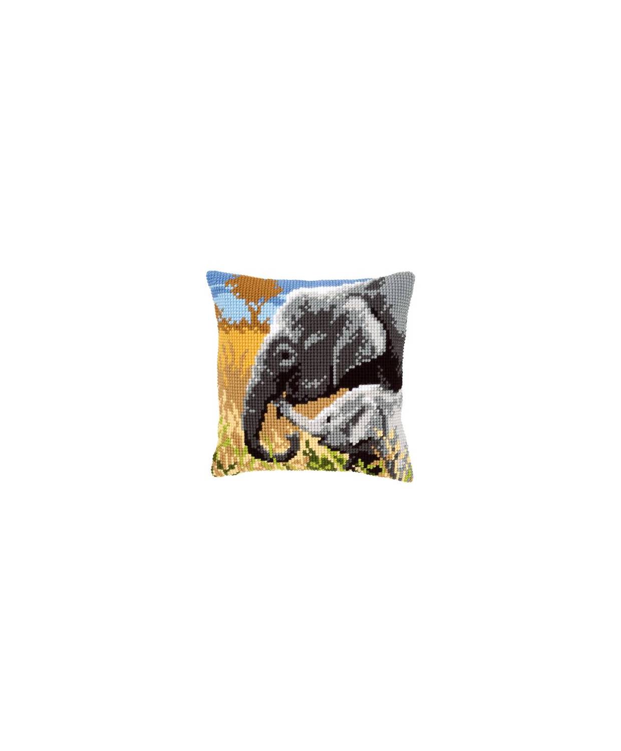 Pillow Embroidery Kit, Vervaсo PN-0146813 Elephant Family