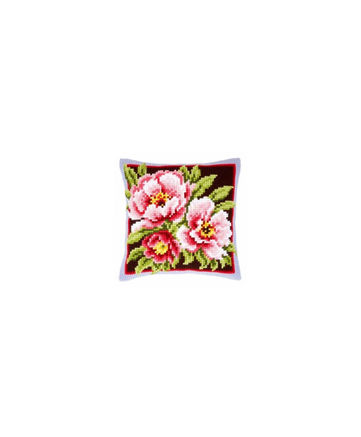 Pillow Embroidery Kit, Vervaсo PN-0144348 Pink Flowers