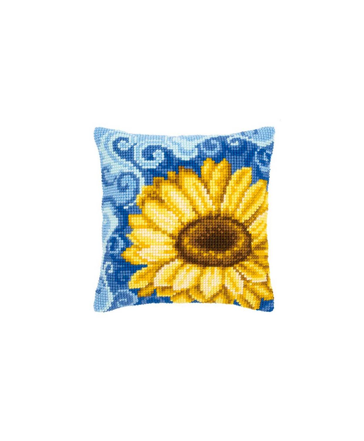 Pillow Embroidery Kit, Vervaсo PN-0146335 Sunflower on blue