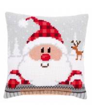 Pillow Embroidery Kit, Vervaсo PN-0148061 Santa in a plaid hat