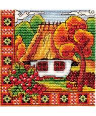 Cross Stitch Kit - Ukraine Hut Autumn Bucovina LADY  01270