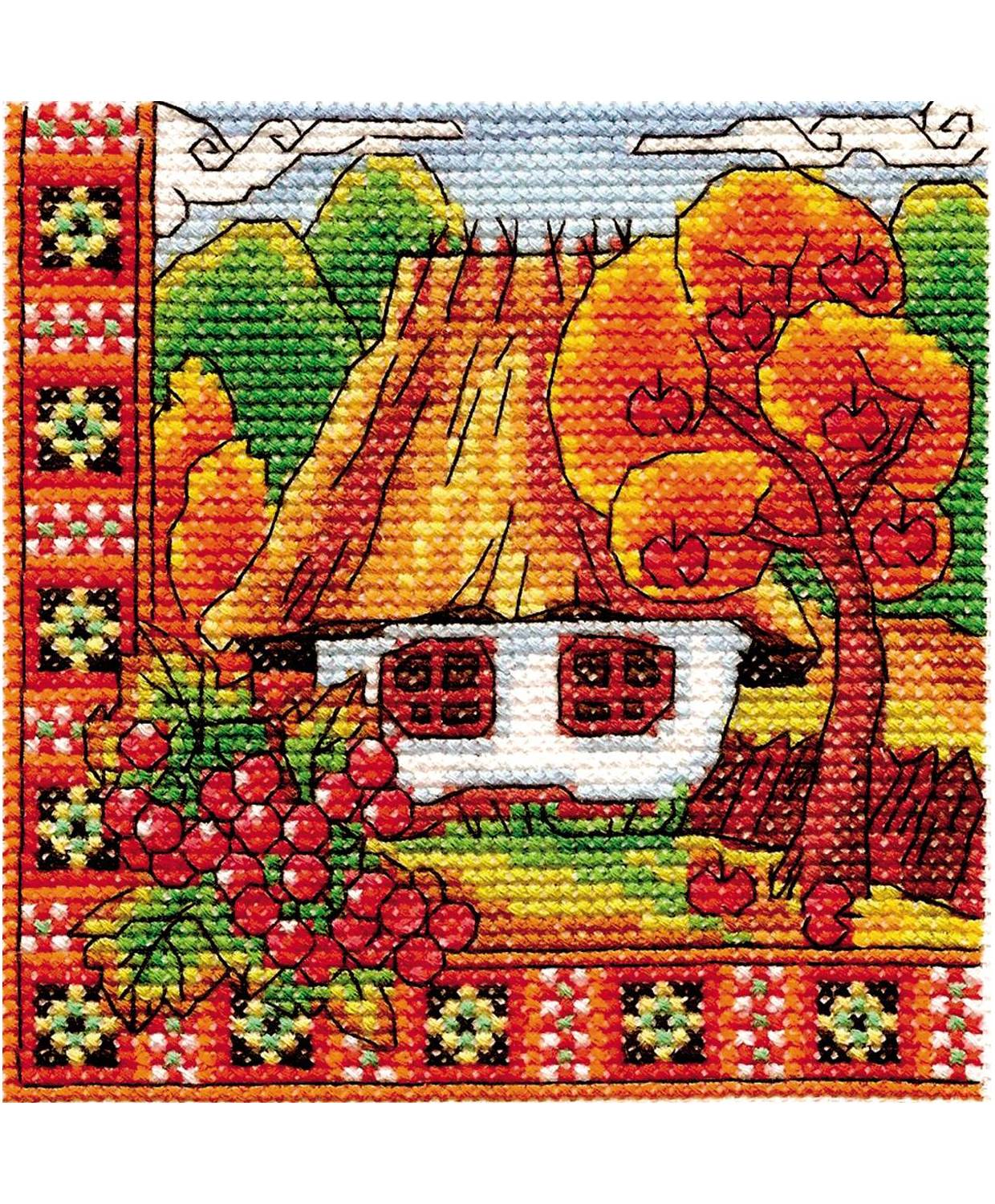 Cross Stitch Kit - Ukraine Hut Autumn Bucovina LADY  01270